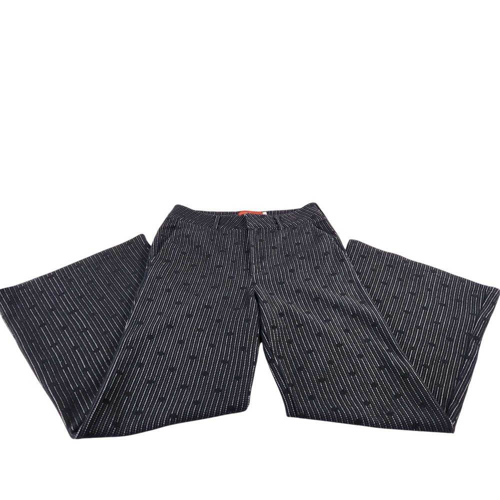 Cartonnier Anthropologie‎ Womens 31 Wide Leg Trousers Navy Blue Textured Woven